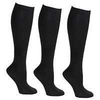 Compression Socks for Women & Men -for Medical, Nursing, Hiking, Recovery, Travel & Flight by PACKO SOCKS (3 Black, S/M)