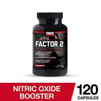 Factor 2 Nitric Oxide Booster, Pre-Workout L-Citrulline Supplement to Build Muscle, Power, Strength, Stamina, and Energy, Force Factor, 120 Count