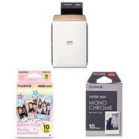 Fujifilm INSTAX Share SP-2 Smart Phone Printer (Gold) w/Monochrome Film & Shiny Star Film - 20 Exposures Total