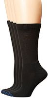 PEDS Womens Diabetic Crew Socks with Non-Binding Top and Cushion Sole 4 Pairs (Black Extra Wide)