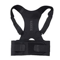 Cozylkx Men Women Back Brace Posture Corrector, Fully Adjustable Support Brace Lumbar Support for Lower and Upper Back Pain(Black-L)