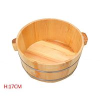 ERHANG Foot Massagers Pedicure Basin Flat Cedar Foot Bath Tub with Cover Massage Barrel Household Cleaning Supplies,B