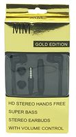 MM In-Ear Headphones Gold Edition Stereo With Microphone, Black
