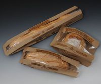 8-1/2" x 4-1/2" x 14" 30 lb. Kraft Paper Bread Bag with Window and Printed Message (1,000 Bags) - AB-175-8-130