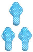 3-Pack Aslana Reusable Cloth Menstrual Period Pads for Daily & Overnight, Light & Heavy Flow, Pantiliners (Large - Heavy Flow/Overnight, L2: Fleece PUL Polka Dot Turquoise)