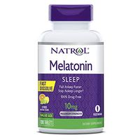 Natrol Melatonin Fast Dissolve Tablets, Helps You Fall Asleep Faster, Stay Asleep Longer, Easy to take, Dissolves in Mouth, Faster Absorption, Maximum Strength, Citrus Punch Flavor, 10mg, 100 Count