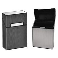 SpringPear 2 Pcs Aluminum Alloy Cigarette Cases with Practical Magnetized Lid for 20 Pcs (King Size) Elegant Design with Mirror Function Thin and Lightweight Easy to Carry