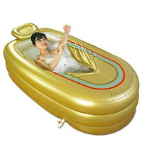 Inflatable Bathtub Adult， Thicken Folding Bathtub， Large Home Spa Plastic Insulation Bathtub with Cushion