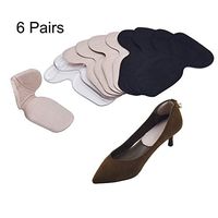 Morepack 6 Pairs Heel Cushion Inserts Heel Shoe Grips Liner Self-Adhesive Shoe Pads for Shoes Too Big,Comfortable Shoe Protectors for Women(Multicolor,Thick)