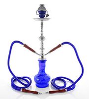 Blue frog 22" 2 hose Hookah shisha nargila narguile nargile glass water Vase new