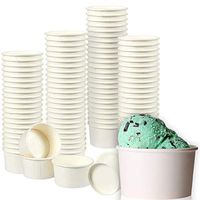 Juvale Ice Cream Cups 12 Ounce Bulk 100 Pack, Paper, White