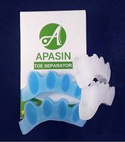 Toe separators and straighteners by APASIN, Toe stretchers and Bunion Pain Relief Foot Spacers and Corrector Protector used for Sports Activities, Yoga Practice & Running (Blue & White)