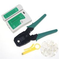 EopZol™ RJ45 RJ12 R11 Cat5 Cat6 LAN Network Internet Cable Tester+Crimper Tool w/PIugs
