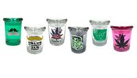 3x Assorted colors/Designs 6oz Storage Jar Pop Top Jar Glass Medical Jar Size 4"x 3"