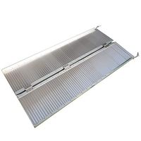 Henf Threshold Ramps,2'-10' Portable Folding Aluminum Wheelchair Threshold Ramp with Ribbed Surface and Carrying Handle