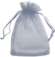 Allgala 100 Count Orangza Gift Party Favor Bags with Drawstring-6x8 Inch-Silver-PF53304
