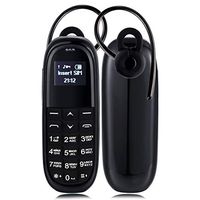 ZYSUS KK1 Mini Mobile Phone, Russian Keyboard, Hands Free Bluetooth Dialer Headphone, MTK6261DA, Anti-Lost, Single SIM, Network: 2G (White + Black) (Color : Black)