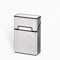 Aluminum Cigarette Case Metal Pocket Cigar Tobacco Box for Whole Package Cigarettes 20 Pieces, Anti-Extrusion Splash Proof, 3-Pack (Silver, Gold, Black),Silver