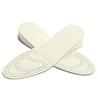 uxcell Leather Insoles for Women Men Soft Breathable Pad Height Increase Insole Shock Absorber White,height 1 inches US W12/M10, Length 10 1 inches