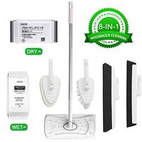 Mop Cleaning System for Hardwood Carpet Tile and Floor 8-in-1 Household Cleaning - 1 Mop, 35 Dry+25 Wet Cloth, 1 Cleaning Brush, 1 Floor Cleaner Wipe, 1 Sponge Brush, 1 Handheld Pole, 1 Sweeper Broom