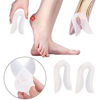 Soft U-Shaped Plantar Fasciitis Inserts, 3D Silicone Gel Heel Cup, Bone Spur Pain Relief Backfoot Pads, High Heel Shock Absorption Orthotic Insole, for Metatarsal Pain Callus Corns Blisters (L)