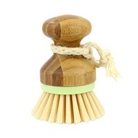 1 Pack Dish Brush Vegetable and Fruit Brush with Bamboo Handle and Detachable Woven Lanyard
