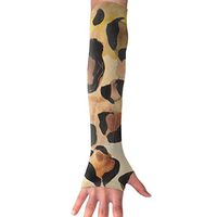 Fdvgfdgvfd Watercolor Cheetah Skin Long Half Finger Unisex Sun Arm Protection Sleeve Outdoor Gloves