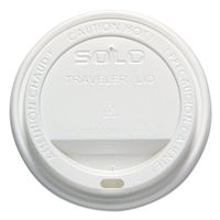 "Traveler Drink-Thru Lid, 12-16oz Hot Cups, White, 300/Pack, 6 Packs/Carton"