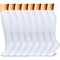 CHARMKING Compression Socks 15-20 mmHg is Best Graduated Athletic & Medical for Men & Women Running, Travel, Nurses, Pregnant - Boost Performance, Blood Circulation & Recovery (Small/Medium, White)