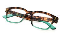 Womens Stylish Spring Hinge Reading Glasses Clear Lens Eyewear for Reading Green Frame +1.25