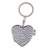 Fashion Heart Shape Multi-Size Clear Bling Crystal Portable Pill Box Cute Rhinestone Pill Splitter Container Case