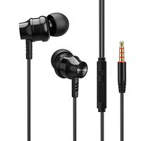 Headphones with Microphone deep bass Drive Noise Isolation Metal Cavity 3.10mm Plug Compatible with iOS and Android Smartphones, laptops Earbuds