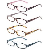 Reading Glasses Comb Pack of Multiple Fashion Men and Women Spring Hinge Readers (4 Pack 1Red 1Brown 1Blue 1Tortoise, 1.75)