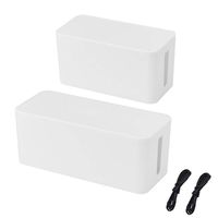 YIGATION Pack of 2 Power Strip Cable Management Box Cord Hider Box for Hiding Surge Protector Cover Organizer Hiding Wires