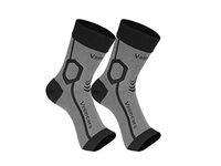 Veencare Foot Sleeves Plantar Fasciitis Compression Sock for Men & Women, Ankle Support, Unisex, 1 Pair, Arch Pain, Foot Swelling & Ankle Injuries (L-XL, Black)