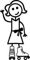 FocEnterprises® LADY WEARING ROLLER SKATES 5" TALL VINYL DECAL STICKER FOR MACBOOK / NOTEBOOK / LAPTOP / BUMPER / CAR / WINDOW / WALL