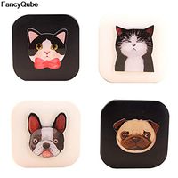 Cartoon Dog Cat Printing Contact Lens Cute Case Holder Container Case For Lenses Eye Color Box - (Color:)