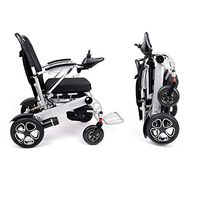 ZXOIHH Portable Premium Power Wheelchair, Aerospace Aluminum Crafted Design Foldable Super Lightweight Dual Motor Airplane Ready Folding Electric Wheelchair