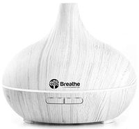 Breathe Essential Oil Diffuser | 400ml Diffusers for Essential Oils with Cleaning Kit & Measuring Cup | 16 LED Color Light Options, 4 Timer Settings, 2 Mist Outputs, Auto Power Off | White Marble