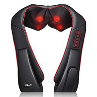Electric Massager, ATMOKO Neck Massager with Heating & Vibration Function, for Shoulders, Neck, Back, Waist, Legs, Arms, Soles, Relieve Muscle Pain, 15.75 x 6.30 x 7.48 in, Black+Red