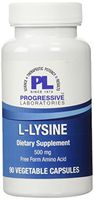 Progressive Labs L-Lysine Supplement, 500 mg, 90 Count