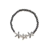 Black Starfish Magnetic Stretch Bracelet (7")