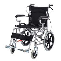 Wheelchair Folding Lightweight Elderly Wheelchair Child Manual Portable Wheelchair Solid Tire Travel Hand Push Wheelchair (Color : Black)