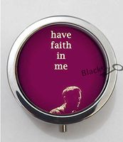 BlackKey Have Faith in Me 3-Compartment Decorative Pocket Gift Box Case Organizer for Pill, Color 1 -859