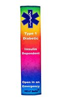 Type 1 Diabetic Help Belt® Medical Alert Seat Belt Cover with Inside Pocket (Rainbow)