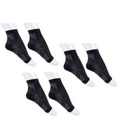 Starmace 3 Pack Ankle Compression Foot Sleeve Sock Plantar Fasciitis Pain Fatigue Relief Circulation Support (L/XL)