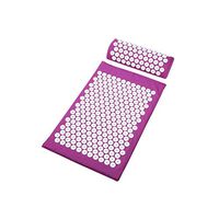 Body Head Massage Acupuncture Massager Mat Relaxation Relief Stress Pain for Yoga Mat Acupressure Pillow Cushion,Purple Set