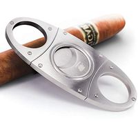 Cigar Cutter - Stainless Steel Guillotine & Unique & Antique Style Double Blades Cutter (silver)