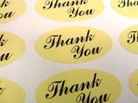 Minilabel Pack Of 48 Thank You Seals , 40X20mm Oval Seal Labels, Stickers For Gift Wrapping, Presents, Envelopes, Bags Or Cards