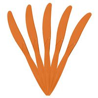JAM PAPER Big Party Pack of Premium Plastic Knives - Orange - 100 Disposable Knives/Box